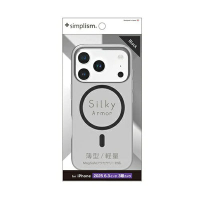 for iPhone [Silky Armor] MagSafe対応 シルキータッチケース iPhone 17 Pro マットクリアブラック トリニティ TR-IP25M3-SA-CLBK