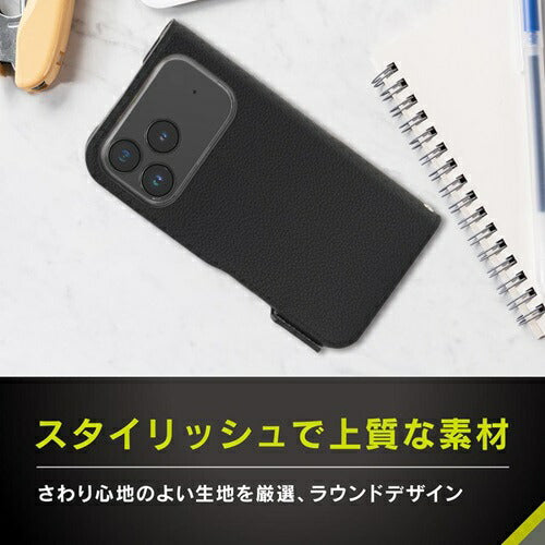 for iPhone [FlipNote] 耐衝撃フリップノートケース iPhone 17 Pro Max ブラック トリニティ TR-IP25L3-FN-SHBK