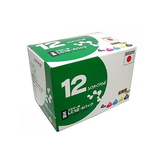 スカイホースジャパン ブラザー用互換インクカートリッジ LC12-4PK互換 4色セット SHB-LC12-4PACK