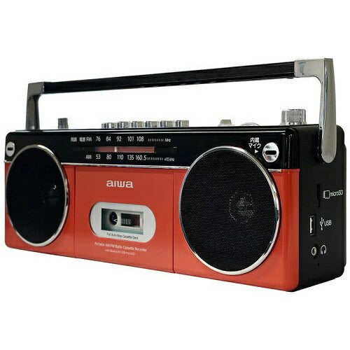 Bluetooth対応 ラジオカセットレコーダー(レッド) アイワ GAA4-RCP0002(RD)
