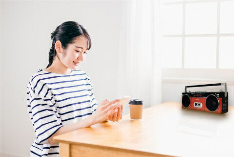 Bluetooth対応 ラジオカセットレコーダー(レッド) アイワ GAA4-RCP0002(RD)