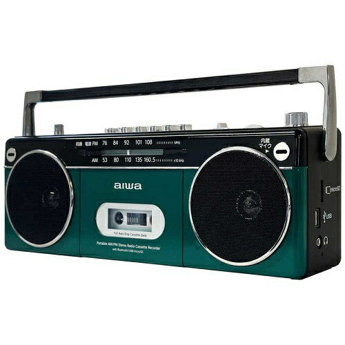 Bluetooth対応 ラジオカセットレコーダー(グリーン) アイワ GAA4-RCP0002(GN)