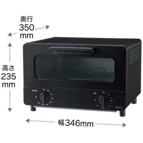 オーブントースター 1200W 4枚焼き ブラック アクア AQT-CS14T-K