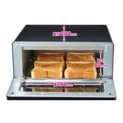 オーブントースター 1200W 4枚焼き ブラック アクア AQT-CS14T-K