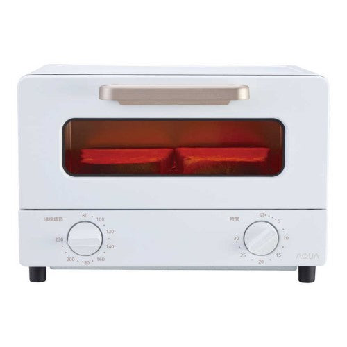 オーブントースター 1400W 2枚焼き ホワイト アクア AQT-CG12T-W