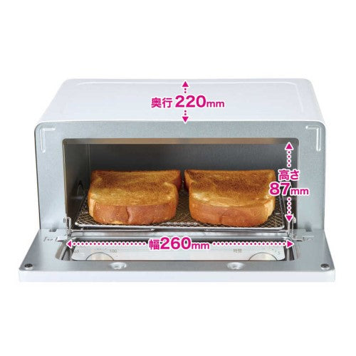 オーブントースター 1400W 2枚焼き ホワイト アクア AQT-CG12T-W