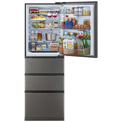 冷蔵庫 362L FREEZIA+ AQUA アクア AQR-36R2(DS) ブライトダークシルバー 4ドア 右開き 幅60cm 大容量 まん中冷凍室2段 省エネ シンプル フラット スクエアデザイン