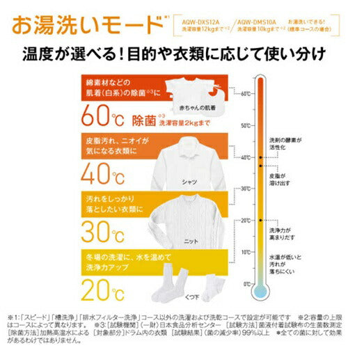 ドラム式洗濯乾燥機 アクア AQW-DMS10A-L(W) まっ直ぐドラム ホワイト 左開き 洗濯/乾燥容量:10.0/5.0kg