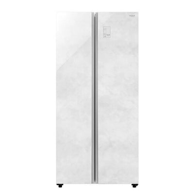 冷蔵庫 475L 観音開き アクア AQR-SBS48A(W) クリアマーブルホワイト 大容量