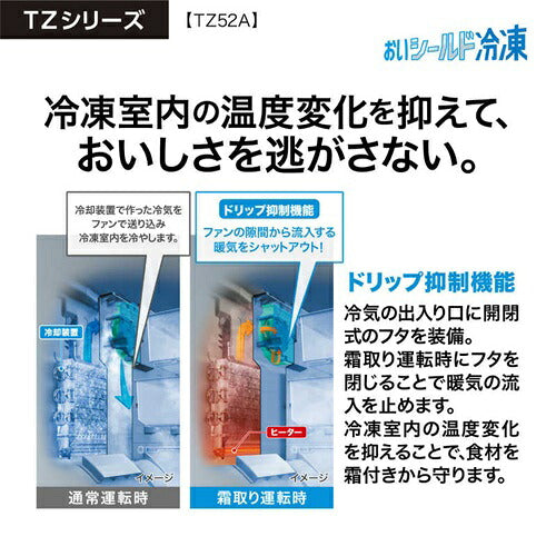 AQUA アクア 4ドア冷蔵庫 TZシリーズ 518L AQR-TZ52A-T ブラウン