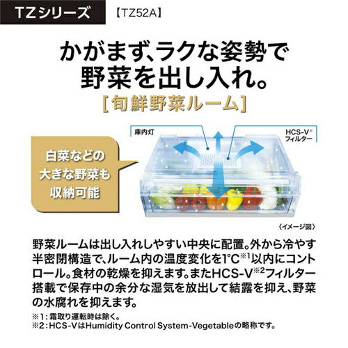AQUA アクア 4ドア冷蔵庫 TZシリーズ 518L AQR-TZ52A-T ブラウン