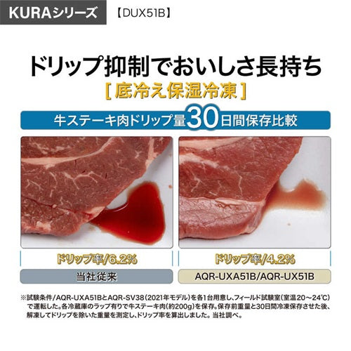 AQUA アクア 4ドア冷凍冷蔵庫 KURA SERIES AQR-DUX51B(ZT) 508L フレンチドア ブロンズゴールド