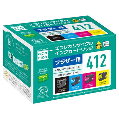 LC412-4PK 互換リサイクルインクカートリッジ エコリカ ECI-BR412-4P