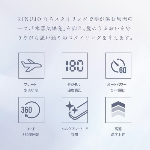カールヘアアイロン ホワイト 32mm 国内・海外対応 交流(コード)式 パールホワイト 絹女 KC32N