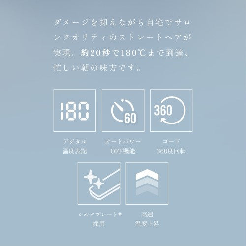 ストレートアイロン 交流(コード)式 パールホワイト 絹女 LM225