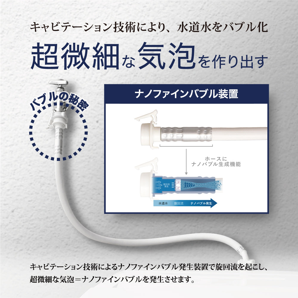 ナノファインバブルホース エニーシング 洗濯グッズ 給水ホース 65960 工具不要 電源不要 簡単 手軽 90cm 部品 交換