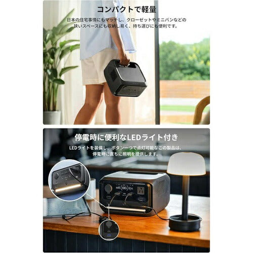 ポータブル電源 RIVER 3 Plus (290) AC出力コンセント3口 USB-C出力搭載 EcoFlow EFRIVER3Plus-JP-CBOX