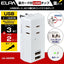 モバイル電源タップ AC3個口 USB-A×2 計2.4A 雷ガード ホワイト エルパ UA-322SB