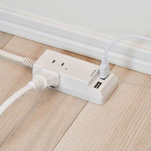 耐雷コード付USBタップ（3個口+USB2ポート・0.5m） エルパ WL-2205SU