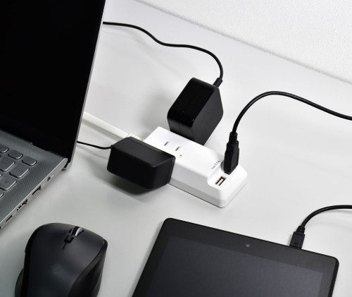 耐雷コード付USBタップ（3個口+USB2ポート・0.5m） エルパ WL-2205SU