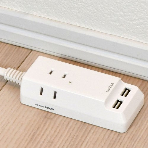 電源タップ AC3個口 USB×3 コード長1.5m 雷ガード エルパ WL-2215SU