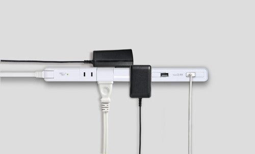 くるくる電源タップ AC4個口 USB-A×2 コード長2m 雷ガード ホワイト エルパ WBS-SL402USB(W)