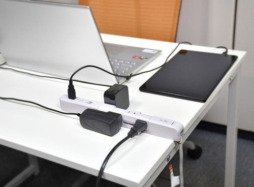 くるくる電源タップ AC4個口 USB-A×2 コード長2m 雷ガード ホワイト エルパ WBS-SL402USB(W)
