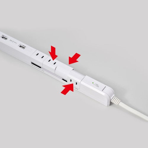 くるくる電源タップ AC4個口 USB-A×2 コード長2m 雷ガード ホワイト エルパ WBS-SL402USB(W)