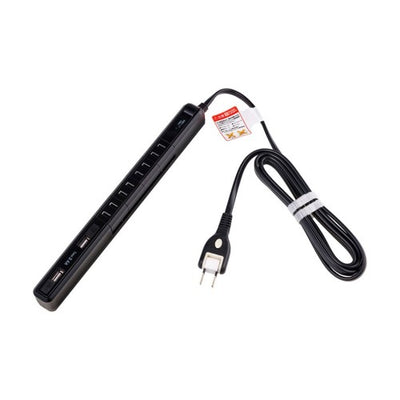 くるくる電源タップ AC4個口 USB-A×2 コード長2m 雷ガード ブラック エルパ WBS-SL402USB(BK)