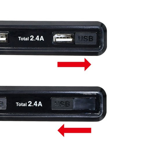 くるくる電源タップ AC4個口 USB-A×2 コード長2m 雷ガード ブラック エルパ WBS-SL402USB(BK)
