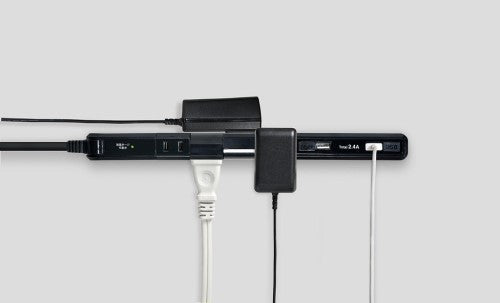 くるくる電源タップ AC4個口 USB-A×2 コード長2m 雷ガード ブラック エルパ WBS-SL402USB(BK)
