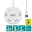 丸形 電源タップ 集中スイッチ AC4個口 USB-A×3 コード長2m 雷ガード エルパ WLS-LS402RUSB(W)