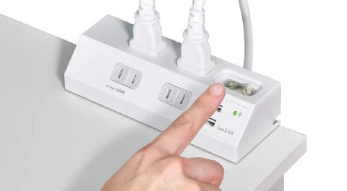ガッチリ電源タップ 集中スイッチ AC4個口 USB-A×2 コード長2m 雷ガード ホワイト エルパ WLS-DS4232SUA(W)