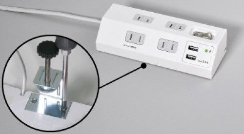 ガッチリ電源タップ 集中スイッチ AC4個口 USB-A×2 コード長2m 雷ガード ホワイト エルパ WLS-DS4232SUA(W)