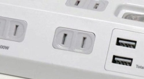 ガッチリ電源タップ 集中スイッチ AC4個口 USB-A×2 コード長2m 雷ガード ホワイト エルパ WLS-DS4232SUA(W)