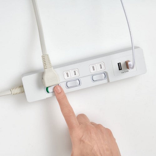 電源タップ ランプレス個別スイッチ AC3個口 USB-A×2 コード長2m ホワイト エルパ WLS-E3232UA(W)