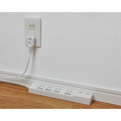 電源タップ 個別スイッチ AC4個口 USB-A×2 コード長2m 雷ガード エルパ WBK-4232SUA(W)