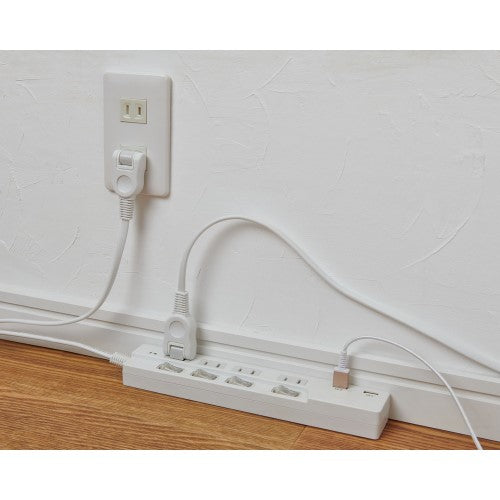 電源タップ 個別スイッチ AC4個口 USB-A×2 コード長2m 雷ガード エルパ WBK-4232SUA(W)