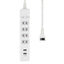 電源タップ 集中スイッチ AC4個口 USB-A×2 コード長2m 雷ガード エルパ WLS-4232BUA(W)