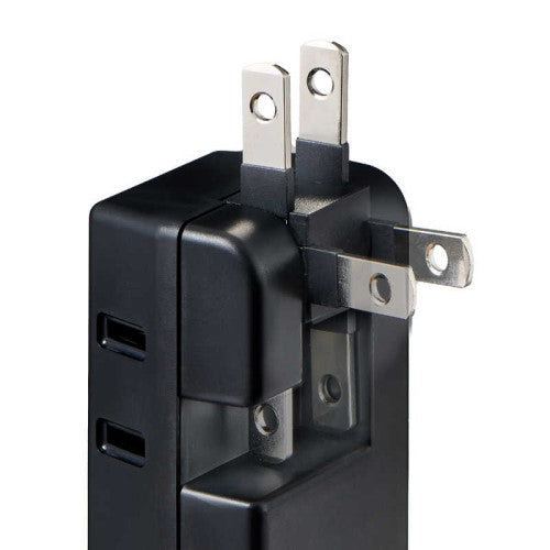 モバイル電源タップ AC2個口 USB-A×2 計3.4A 雷ガード ブラック エルパ UA-223SB(BK)
