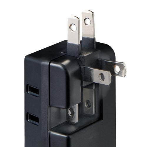 モバイル電源タップ AC3個口 USB-A×2 計2.4A 雷ガード ブラック エルパ UA-322SB(BK)