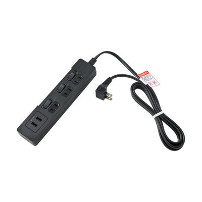 電源タップ ランプレス個別スイッチ AC3個口 USB-A×2 コード長2m ブラック エルパ WLS-E3232UA(BK)