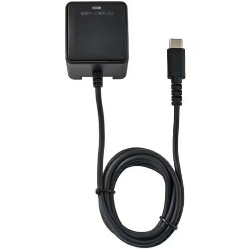 耐雷USB充電器 エルパ PD20W 1m ブラック 朝日電器 CHCR-SP10BK
