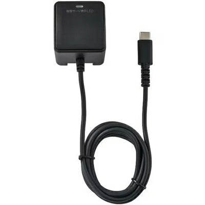 耐雷USB充電器 エルパ PD20W 1m ブラック 朝日電器 CHCR-SP10BK