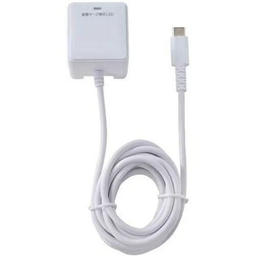 耐雷USB充電器 エルパ PD20W 2m ホワイト 朝日電器 CHCR-SP20WH