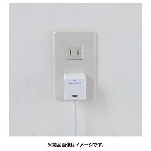 耐雷USB充電器 エルパ USB-Cポート付 PD20W 2m ホワイト 朝日電器 CHCR-SPC20WH