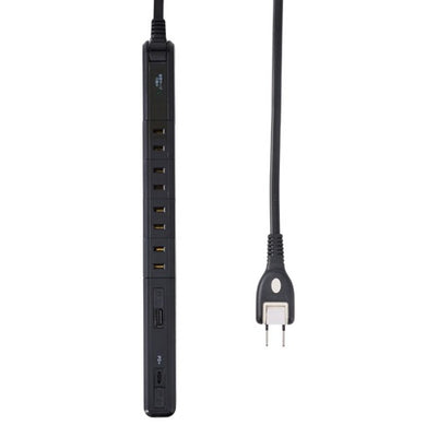 電源タップ USB 耐雷 スリム 回転USBタップ（4個口/2m/USBポート A×1、C×1） ブラック エルパ WB-RSL4222SUCBK