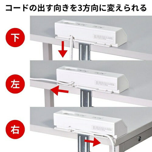 集中スイッチ付デスクタップ（4個口/2m/USBポート A×1、C×1） ホワイト エルパ WLS-RDS4222SUCW