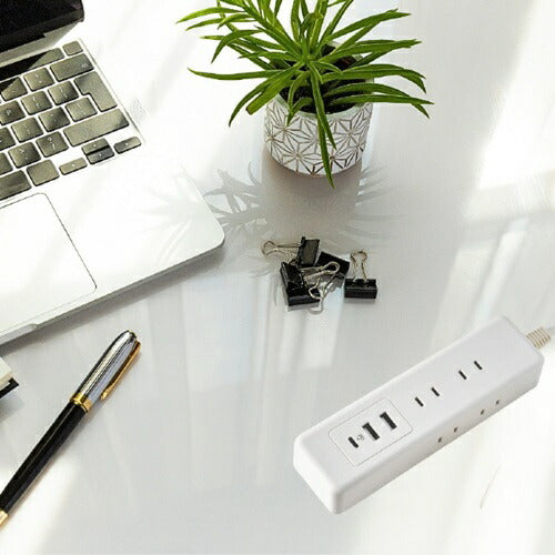 電源タップ USB 耐雷USBタップ（6個口/2m/USB A×2、C×1) エルパ WL-R6322SUCW