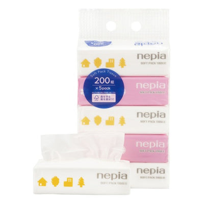 ネピアソフトパックティシュ200組5コパック アスト